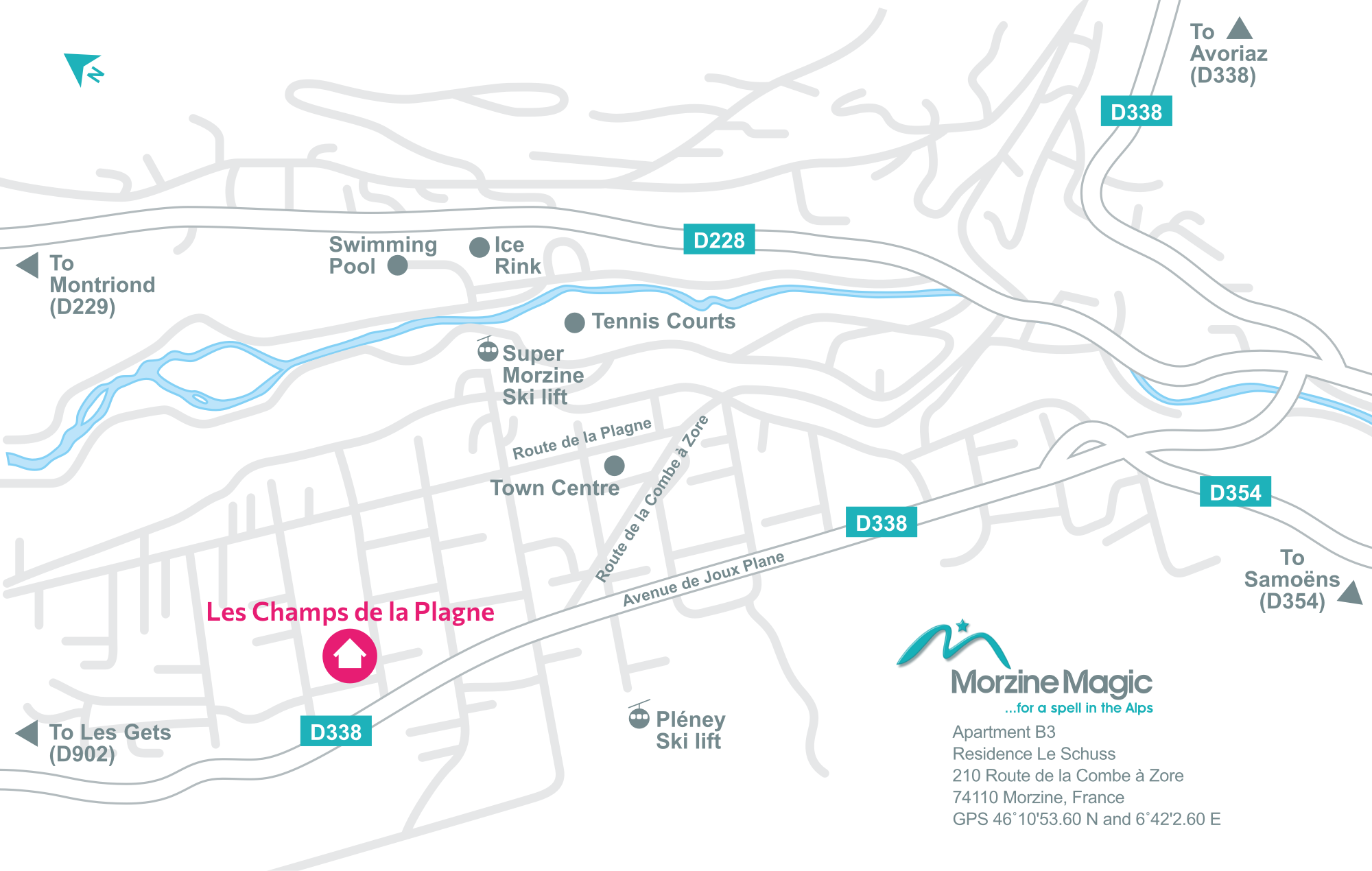 Map of Les Champs de la Plagne